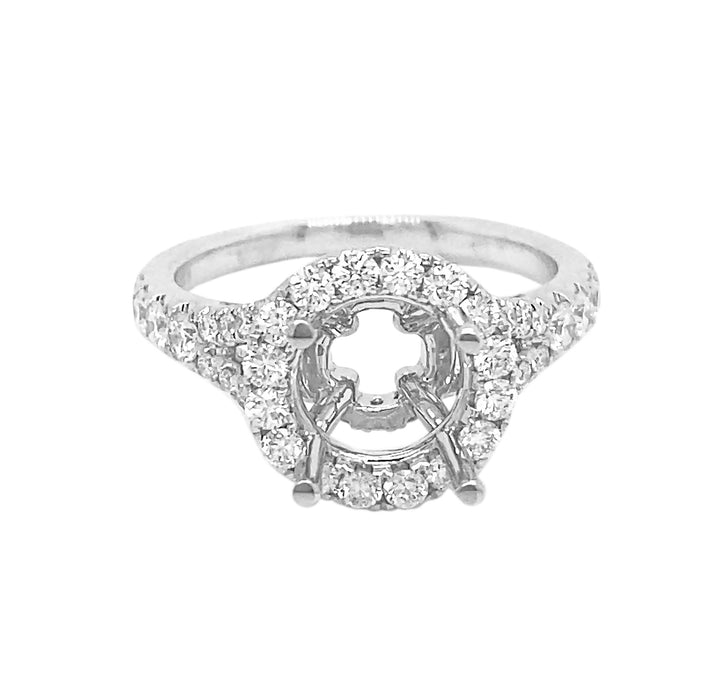 18kt White Gold Diamond Semi Mount