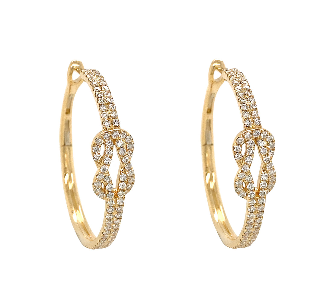 18kt Yellow Gold Diamond Hoops