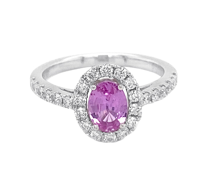 18kt White Gold Diamond and Sapphire Ring
