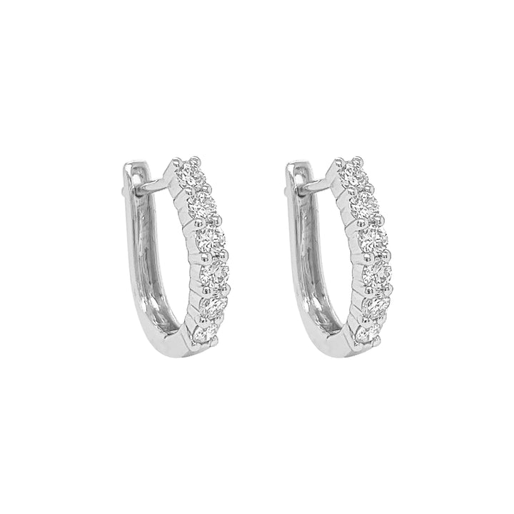 18kt White Gold Diamond Huggie Earrings