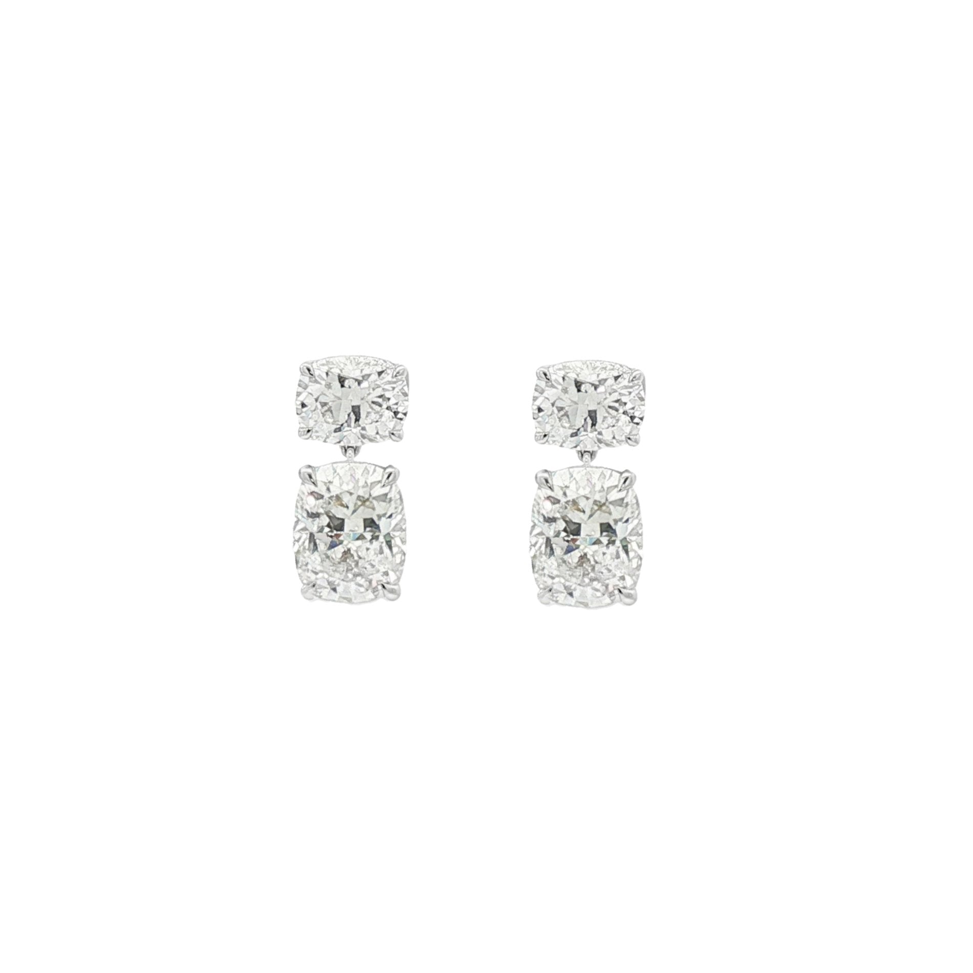 14kt White Gold Lab Diamond Dangling Earrings