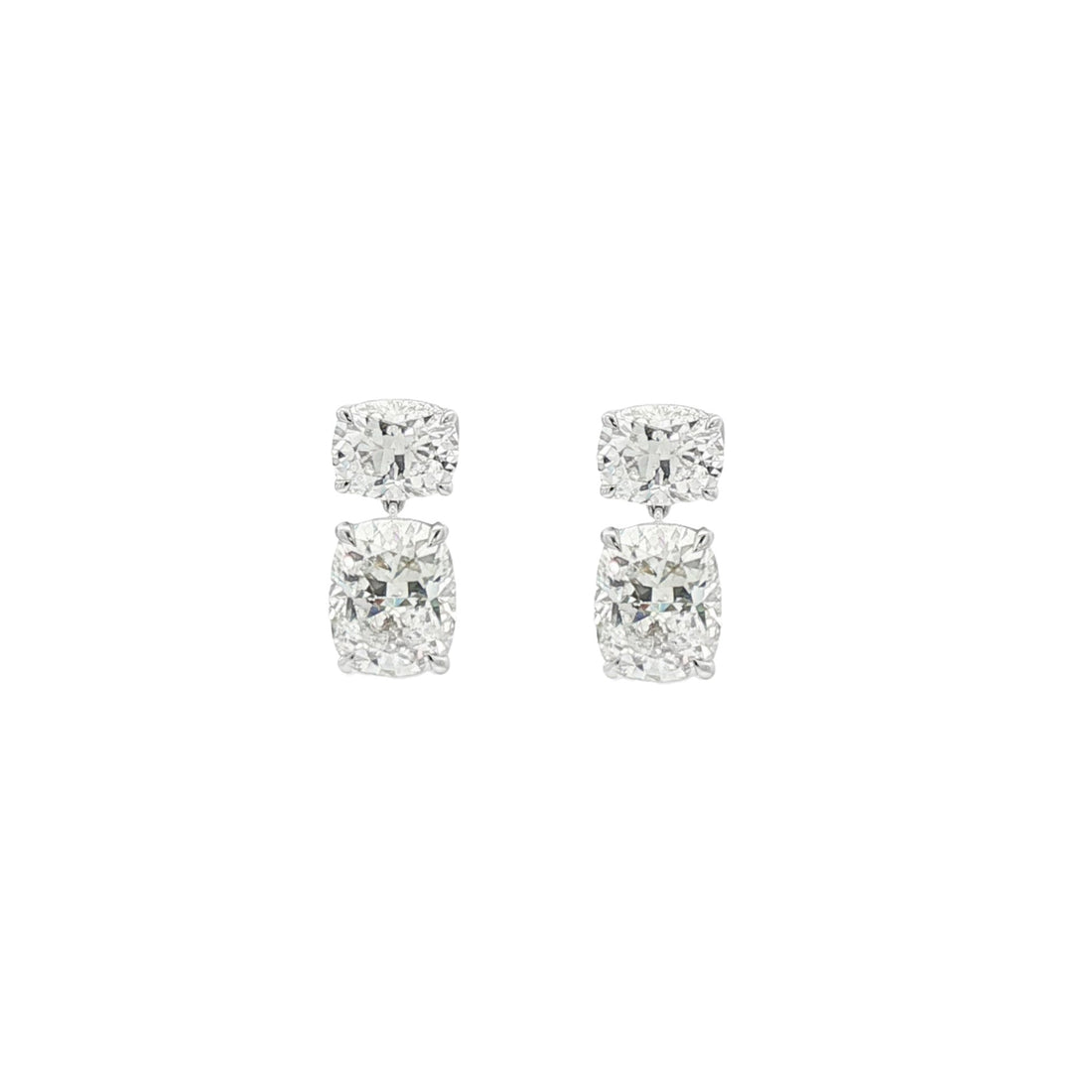 14kt White Gold Lab Diamond Dangling Earrings