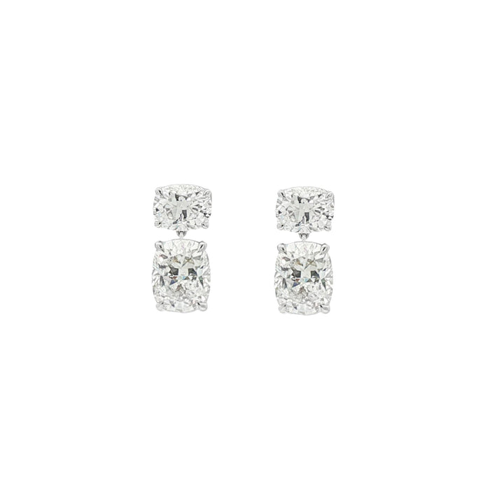14kt White Gold Lab Diamond Dangling Earrings