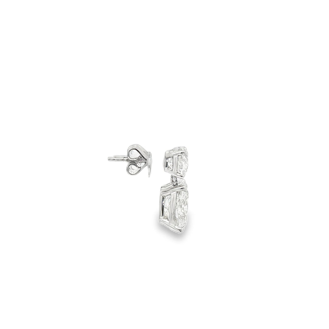 14kt White Gold Lab Diamond Dangling Earrings