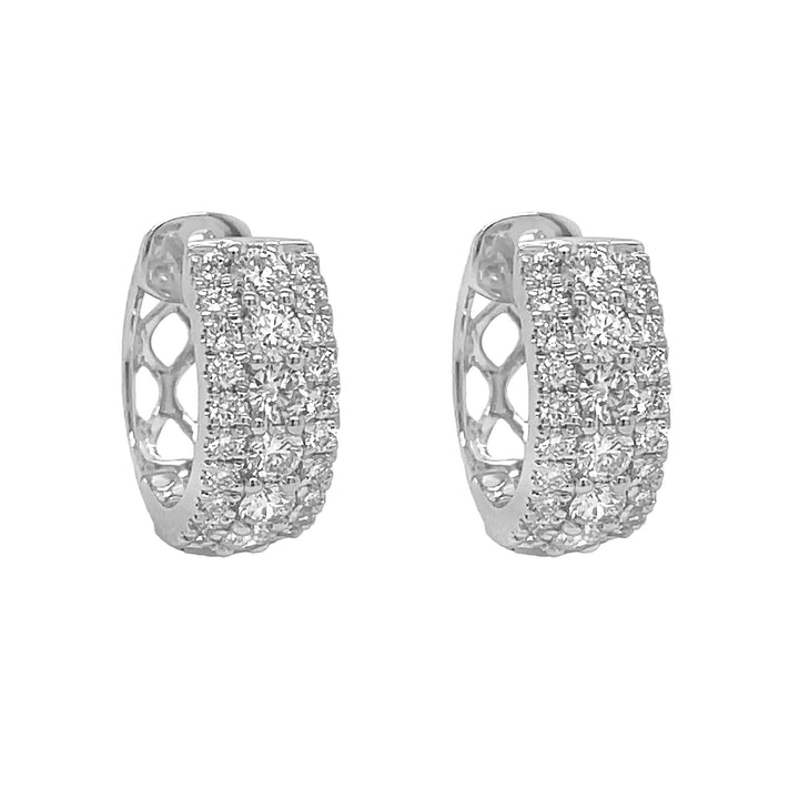18kt White Gold Diamond Huggie Earrings