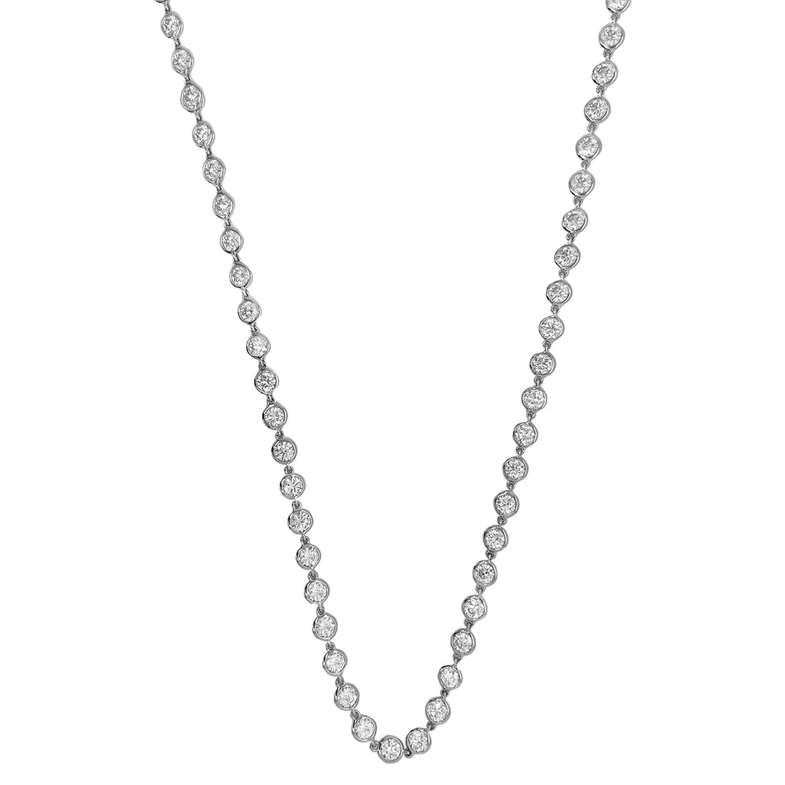18kt White Gold Diamonds-By-The-Inch Necklace