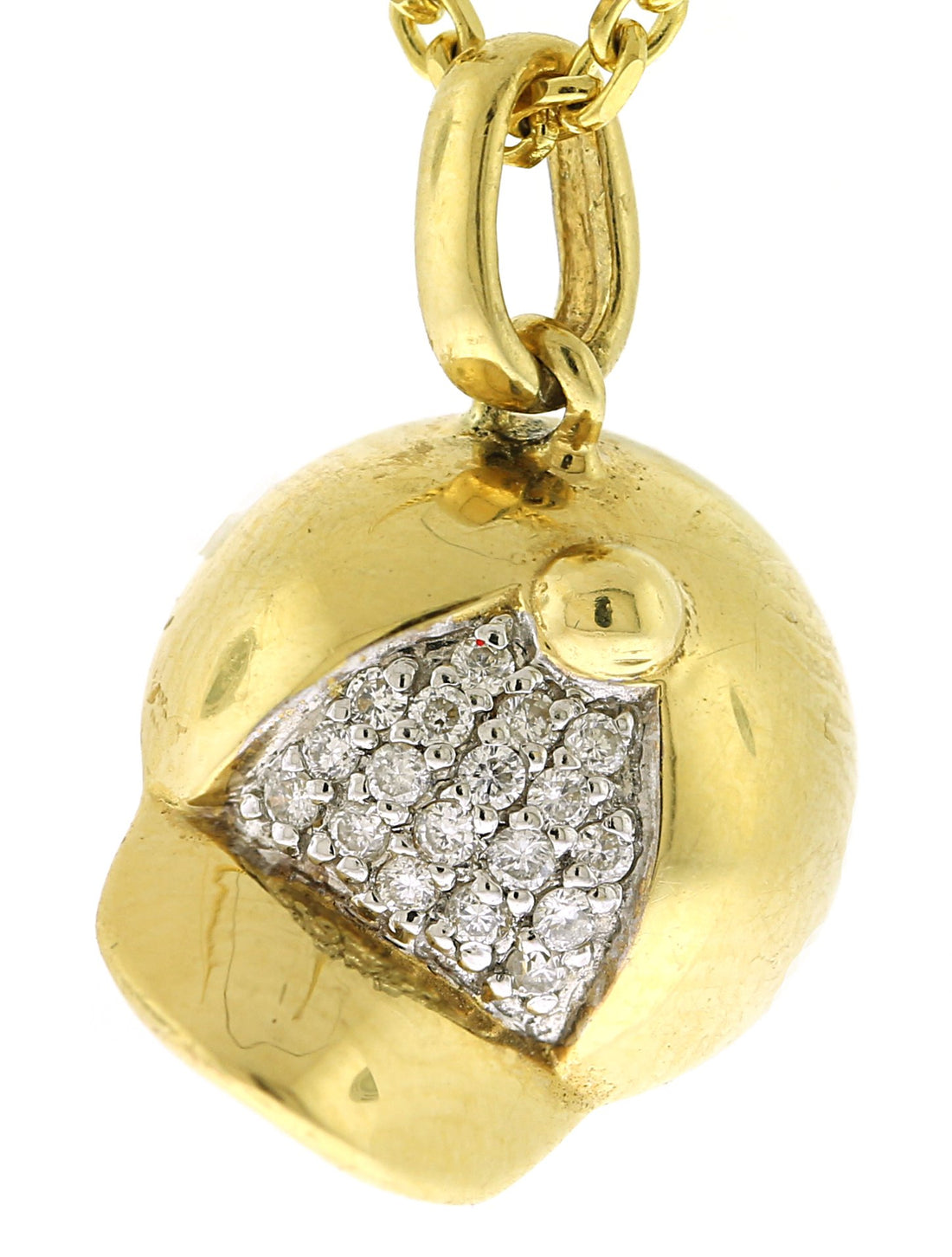 18kt Yellow Gold Diamond Hat Pendant