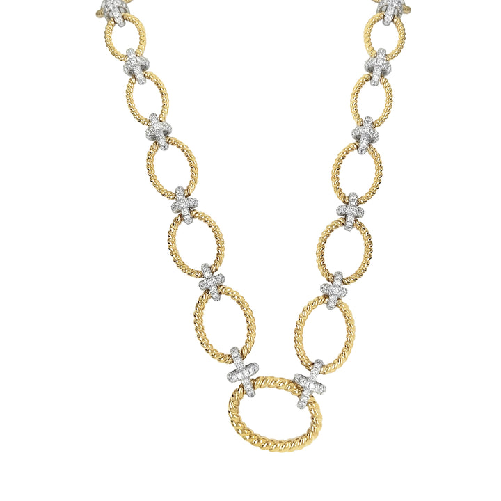 18kt Yellow and White Gold Diamond Necklace