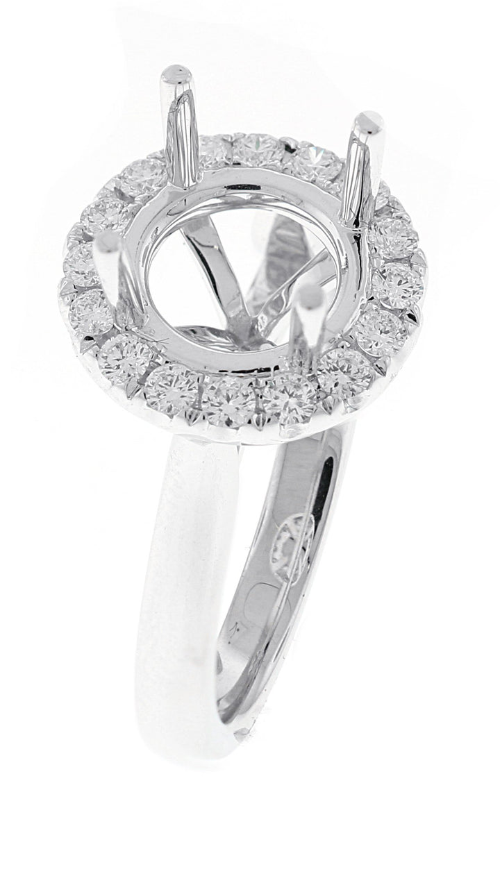 18kt White Gold Diamond Halo Semi Mount