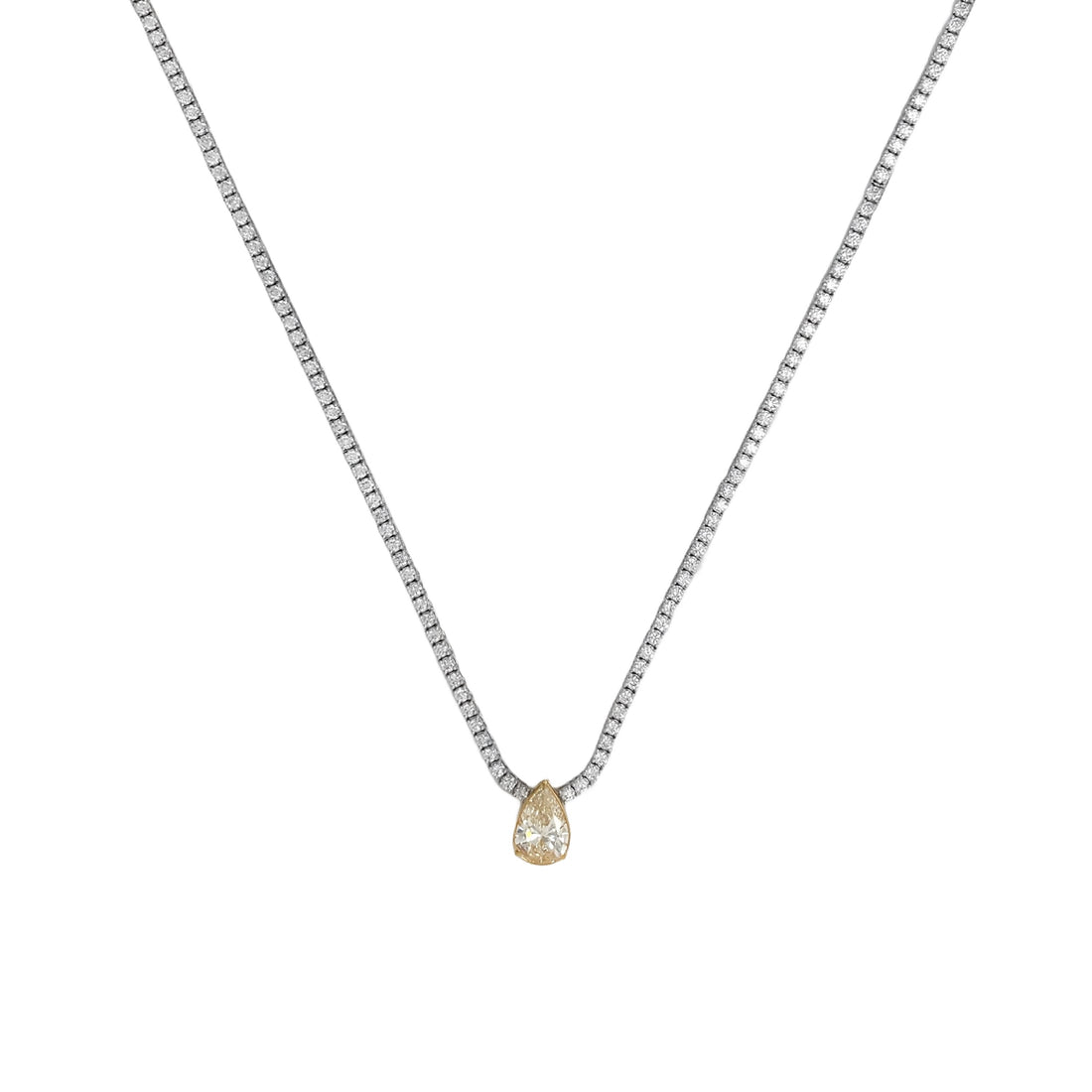 18kt White Gold Diamond Tennis Necklace
