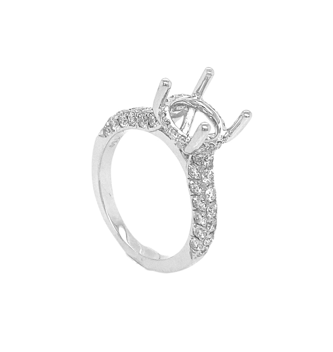 18kt White Gold Diamond Semi Mount
