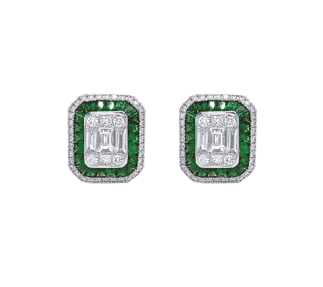 18kt White Gold Diamond Earrings