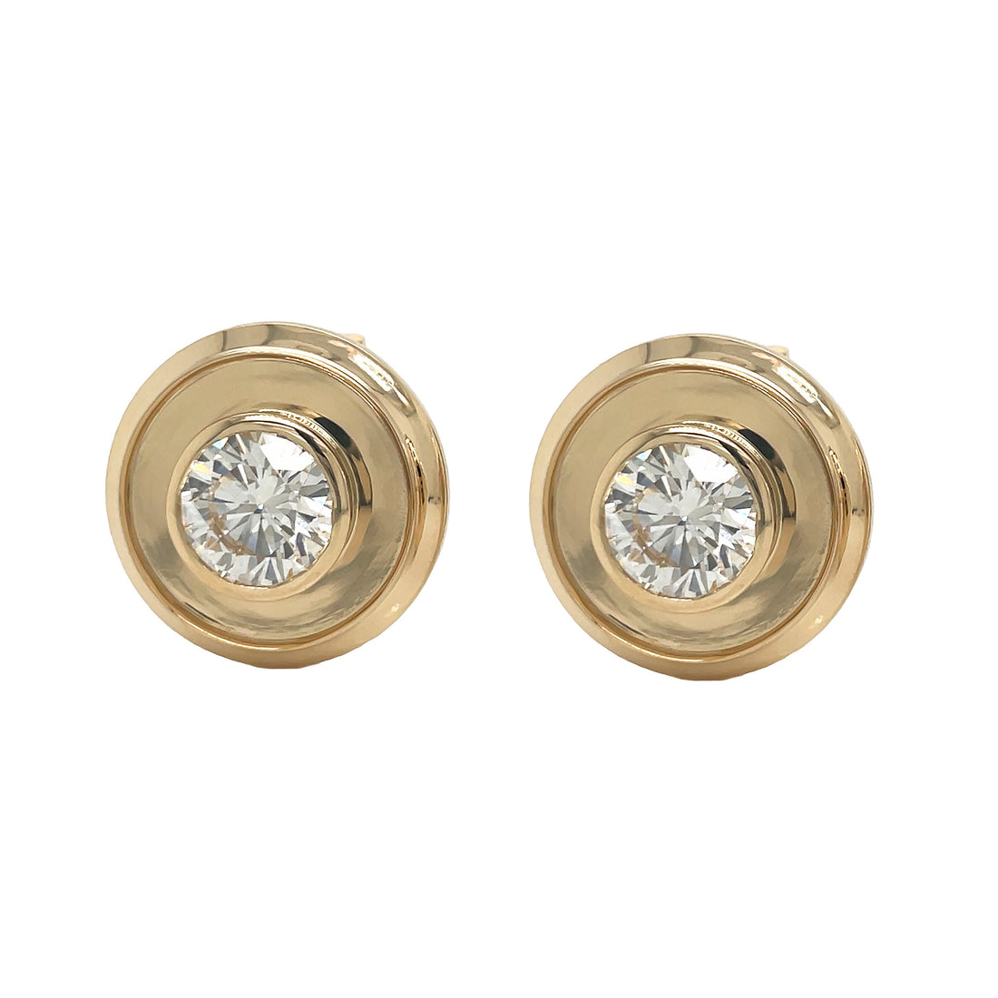 14kt Yellow Gold Lab Diamond Cuff-links