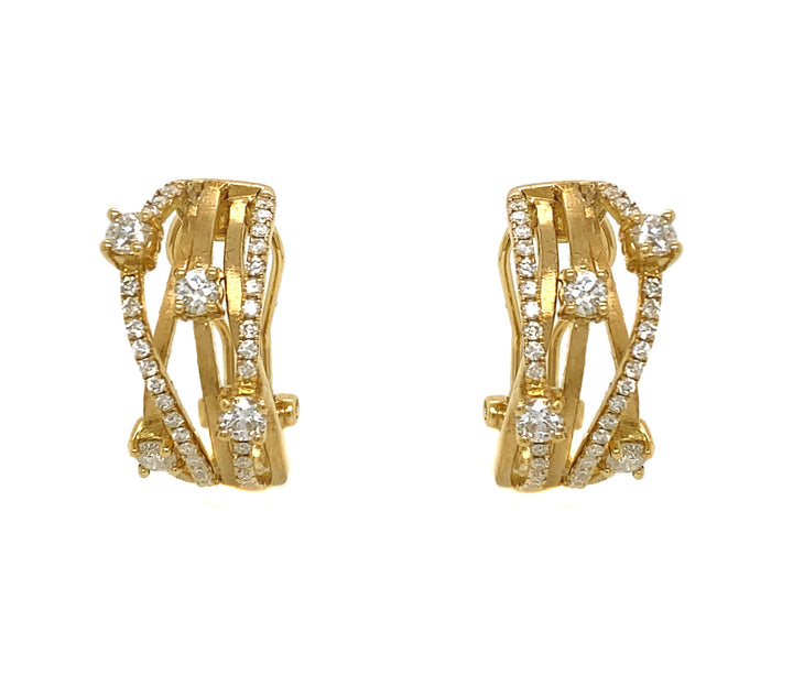18kt Yellow Gold Diamond Earrings