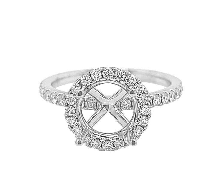 18kt White Gold Diamond Semi Mount