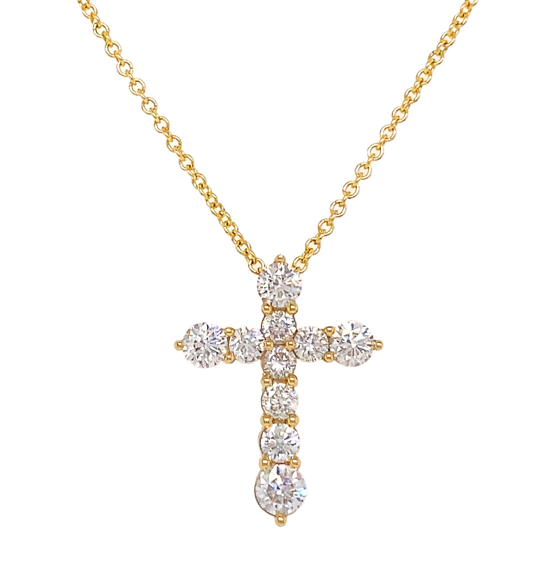18kt Yellow Gold Diamond Cross Pendant
