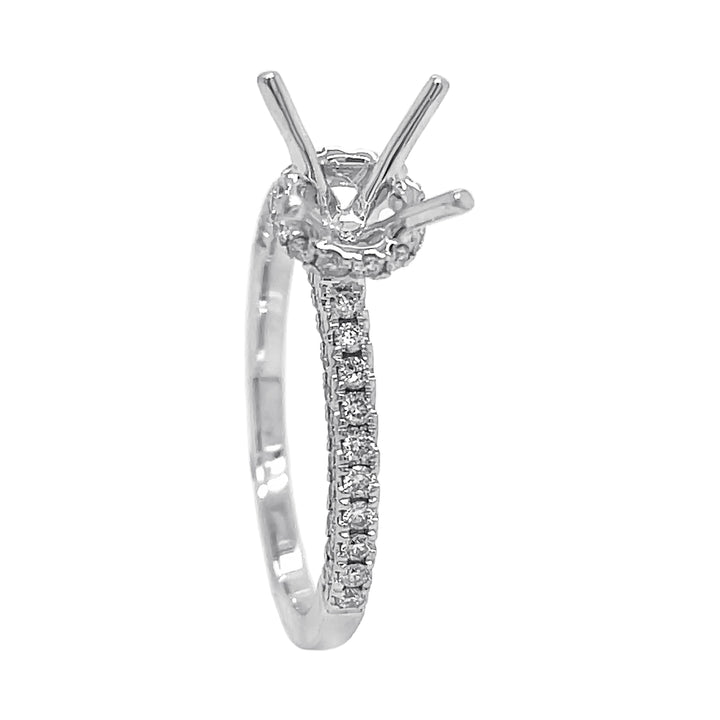 18kt White Gold Diamond Semi Mount
