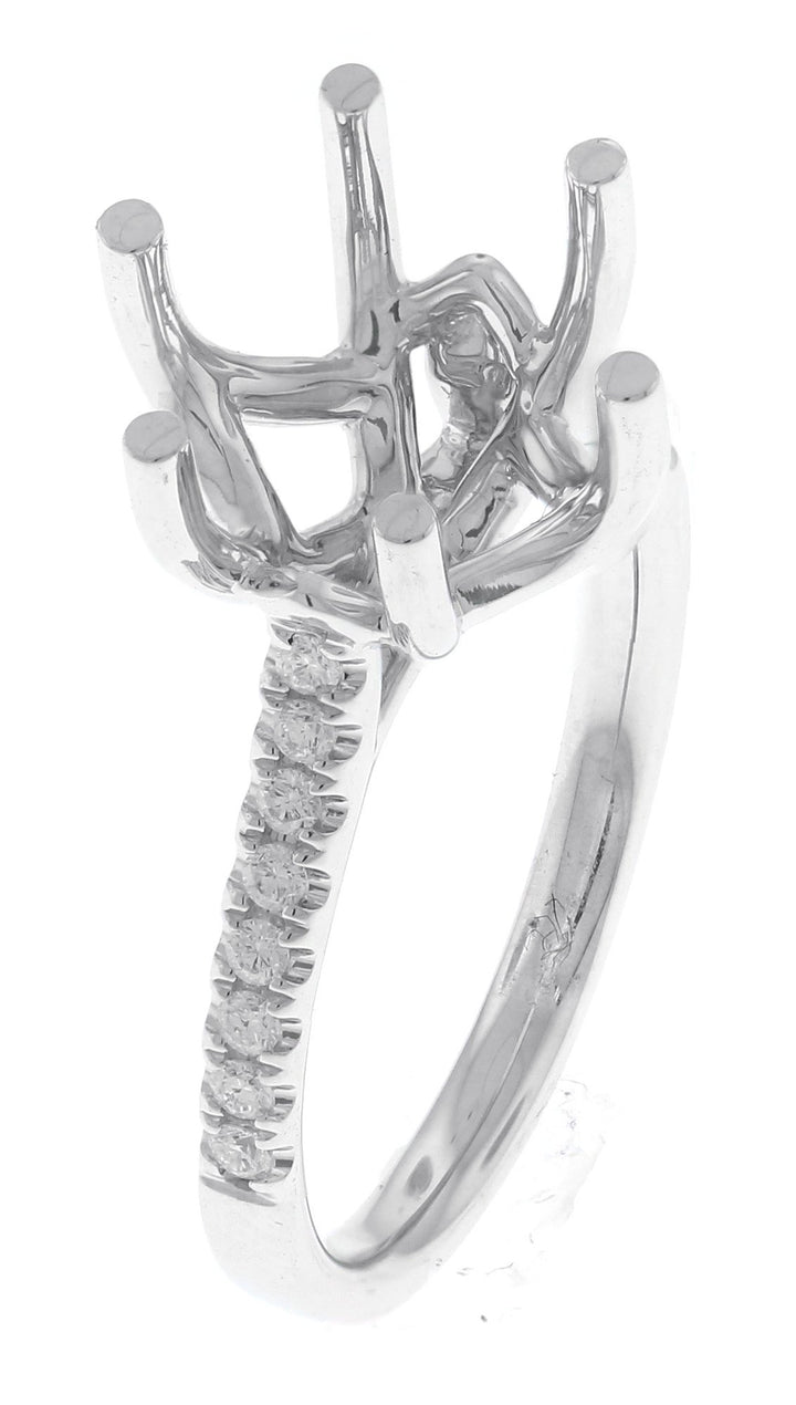 18kt White Gold Diamond Semi Mount