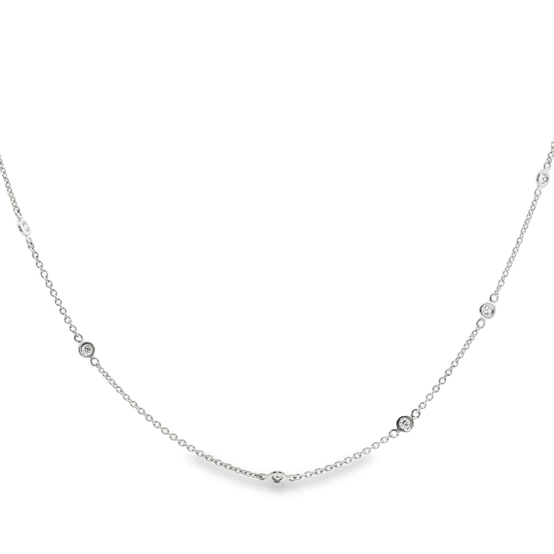 18kt White Gold Diamonds-By-The-Inch Necklace