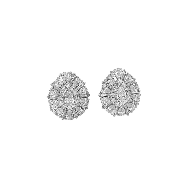 18kt White Gold Diamond Earrings