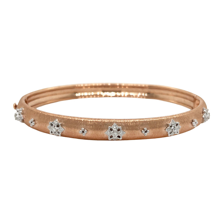 18kt Rose and White Gold Diamond Bangle