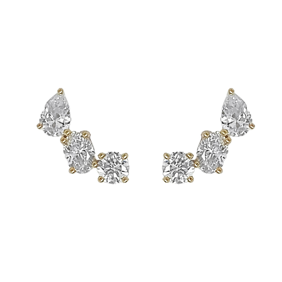18kt Yellow Gold Diamond Earrings