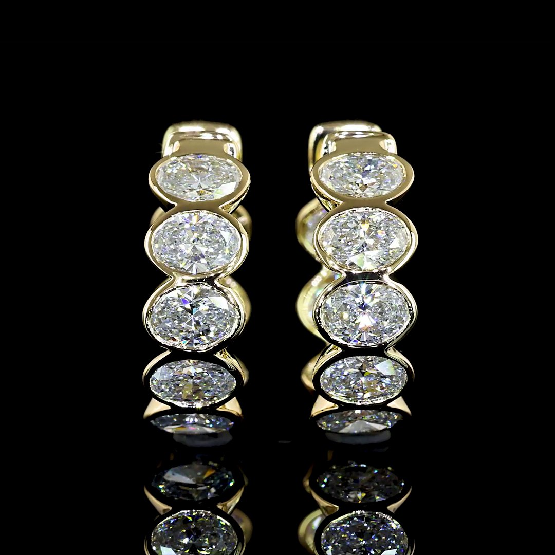 14kt Yellow Gold Lab Diamond Huggie Earrings