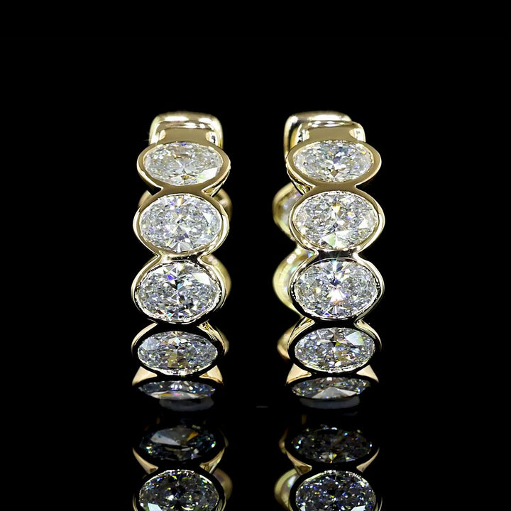 14kt Yellow Gold Lab Diamond Huggie Earrings