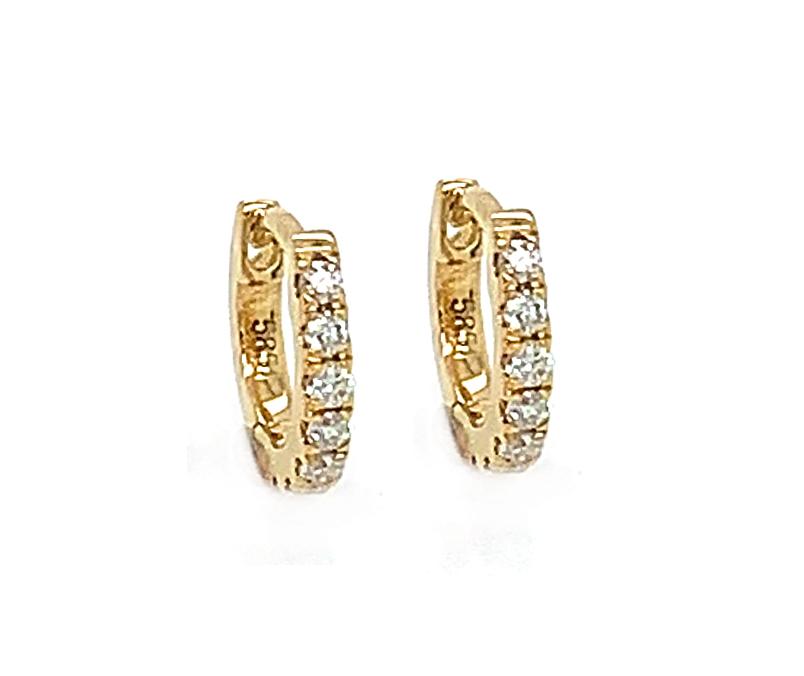 14kt Yellow Gold Diamond Huggie Earrings