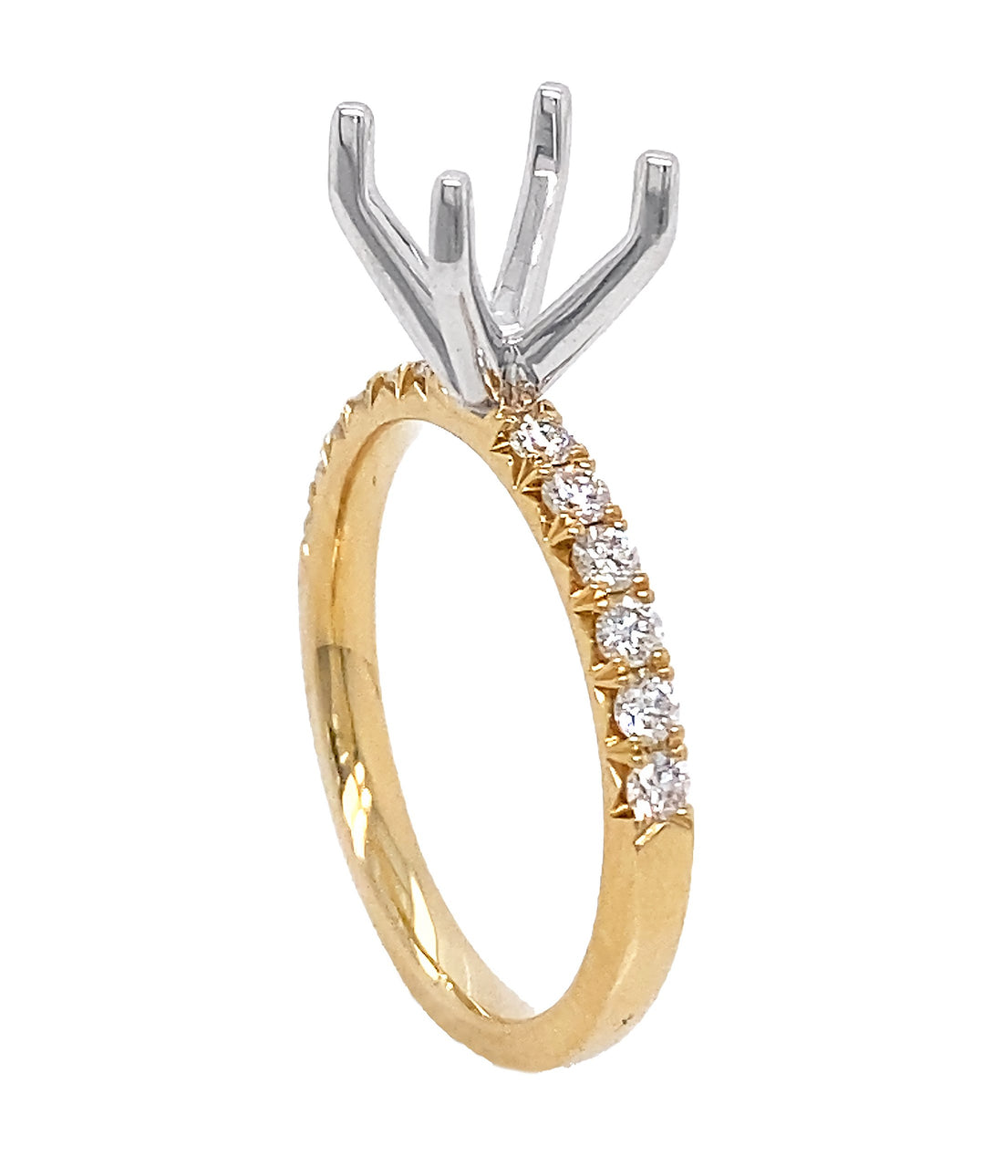 18kt Yellow Gold Diamond Semi-mount
