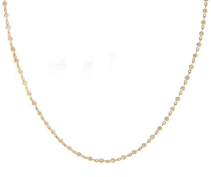 18kt Rose Gold Diamond By The Inch Necklace