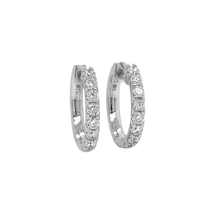 14kt White Gold Diamond Huggie Earrings