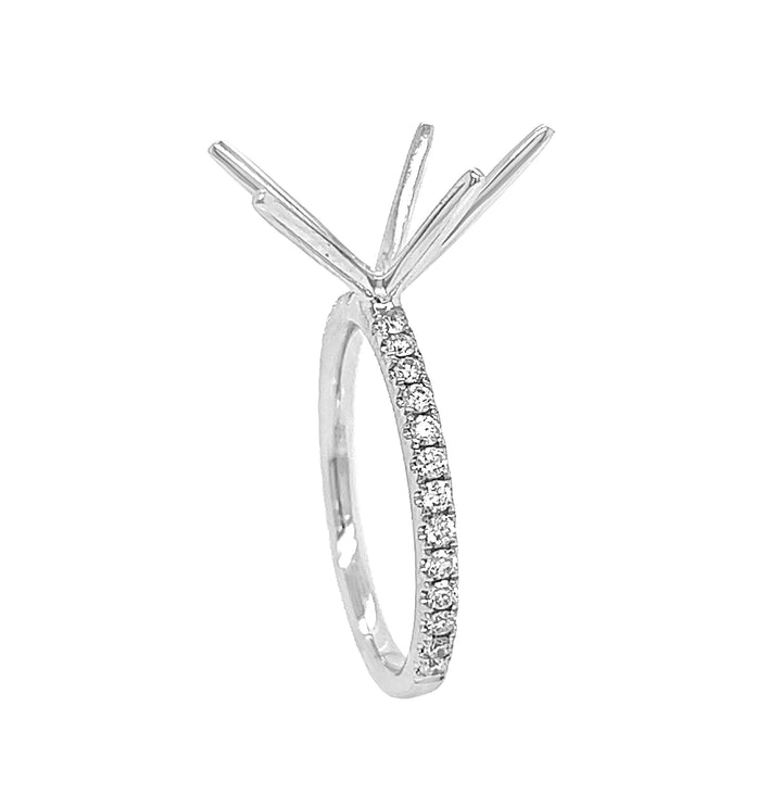 18kt White Gold Diamond Semi Mount