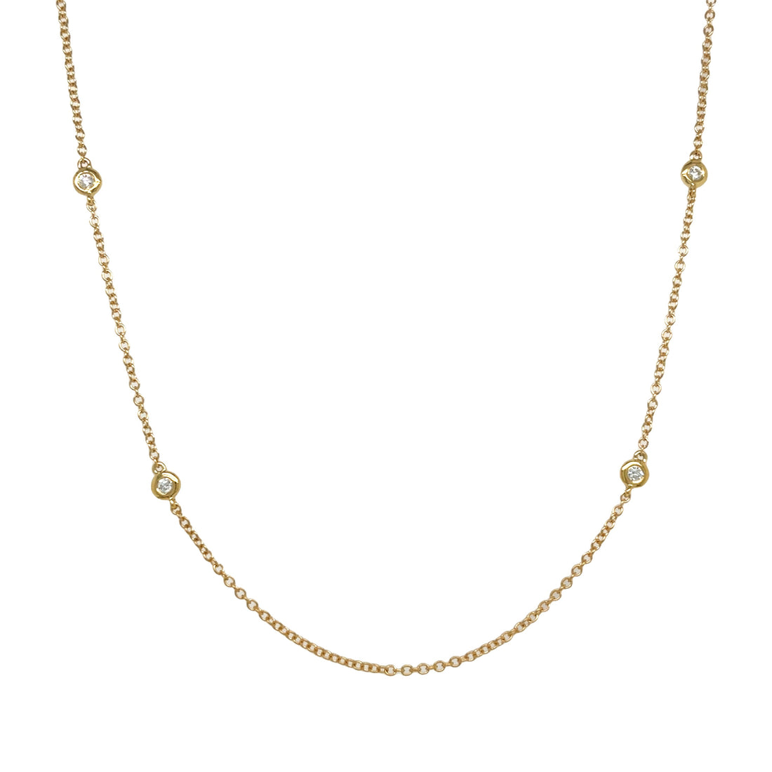 18kt Yellow Gold Diamonds-By-The-Inch-Necklace