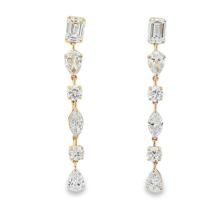 14kt Yellow Gold Lab Diamond Dangling Earrings