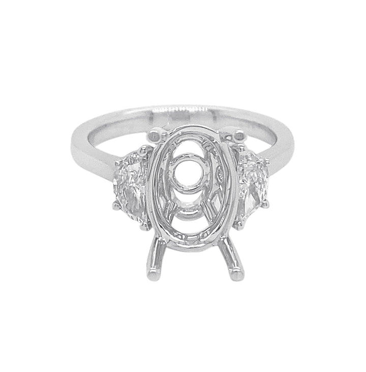 18kt White Gold Diamond Semi Mount