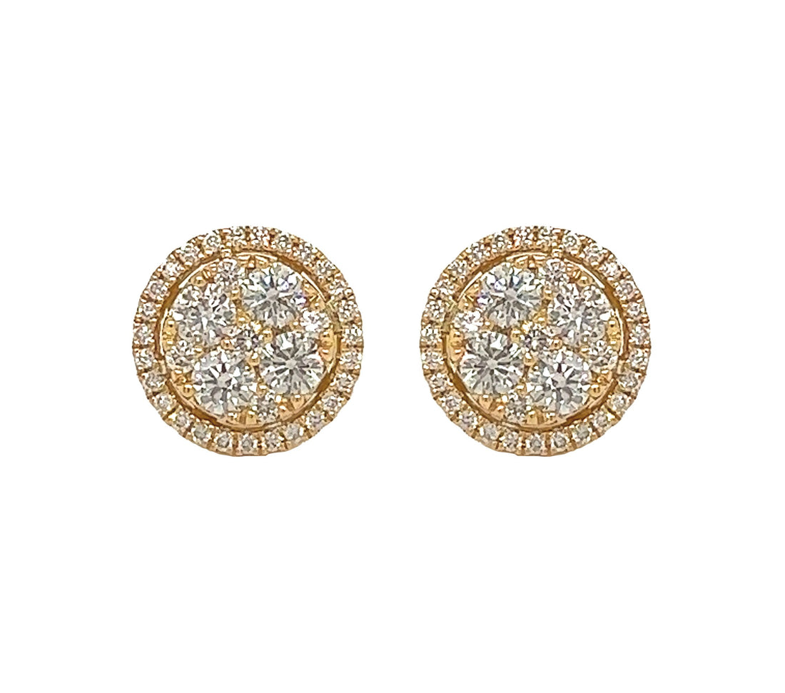 18kt Yellow Gold Diamond Earrings