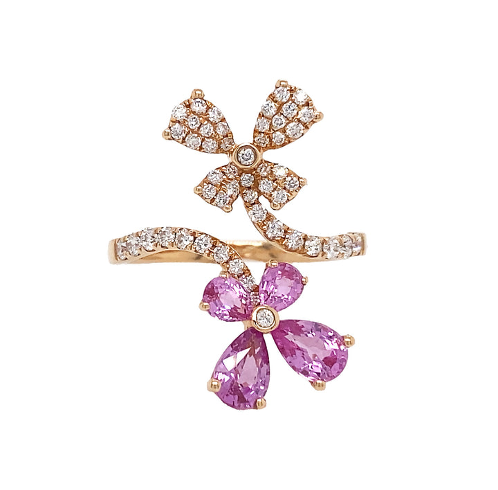 18kt Rose Gold Diamond And Sapphire Ring