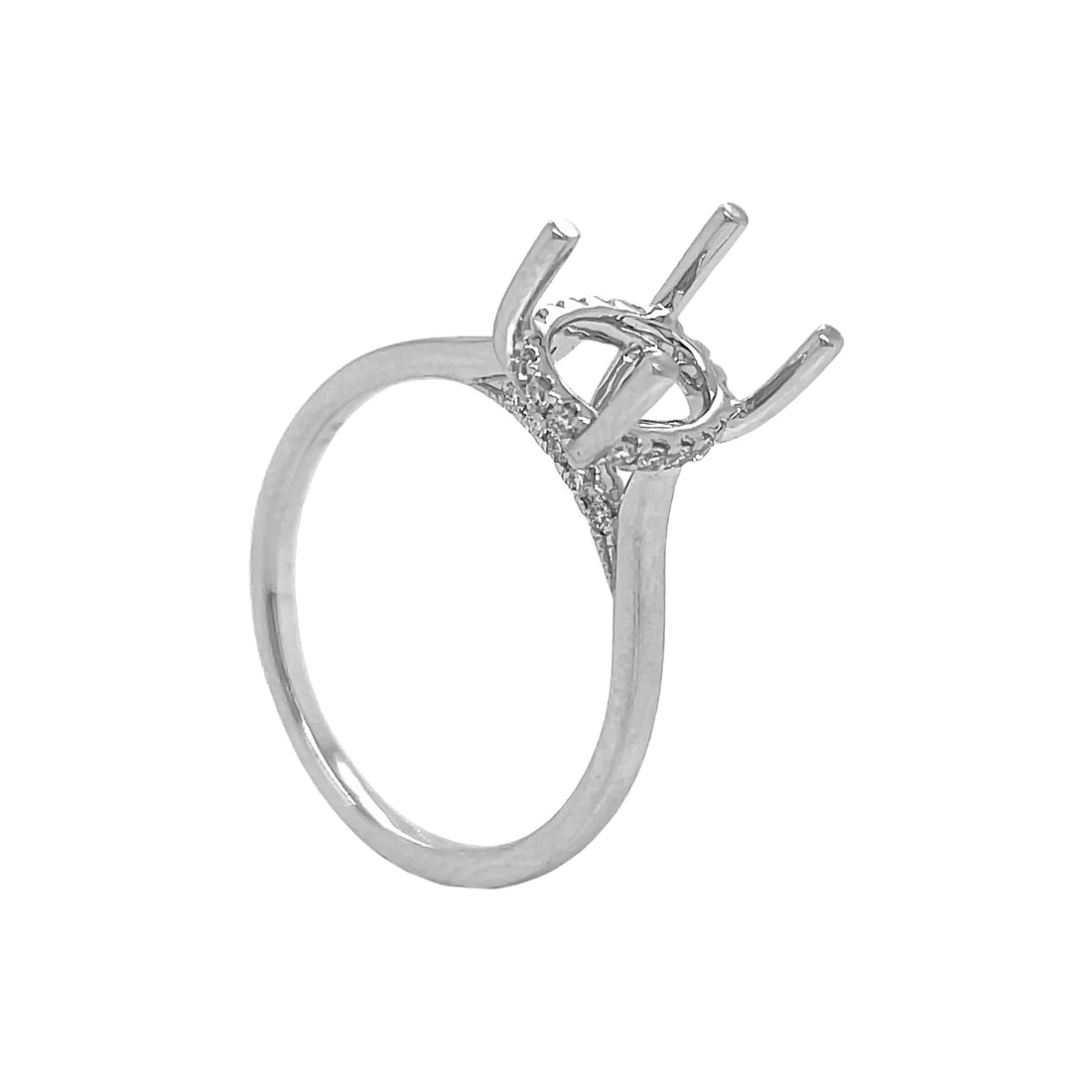 18kt White Gold Diamond Semi Mount