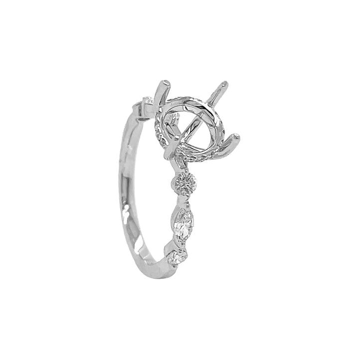 18kt White Gold Diamond Semi-mount