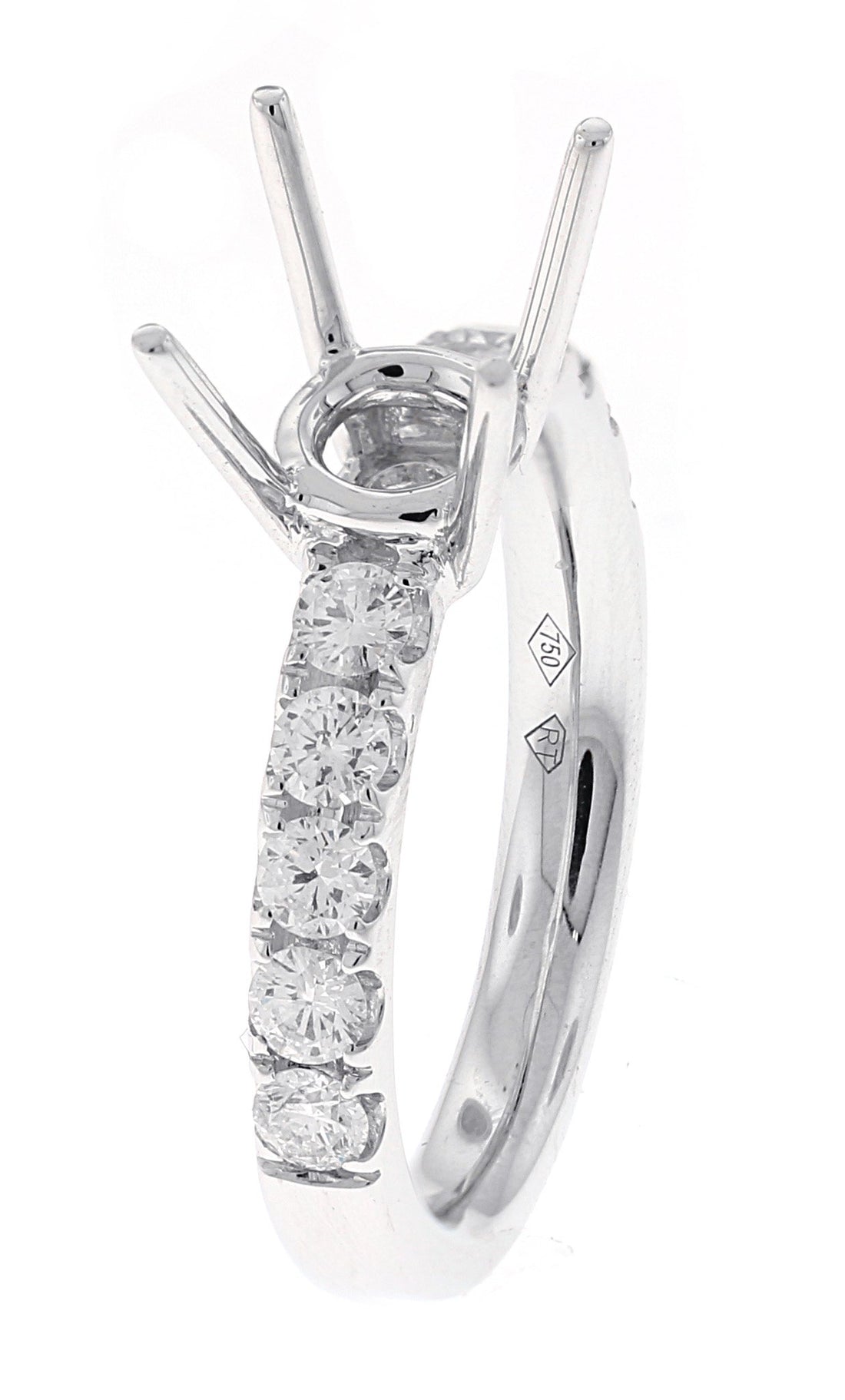 18kt White Gold Diamond Semi Mount
