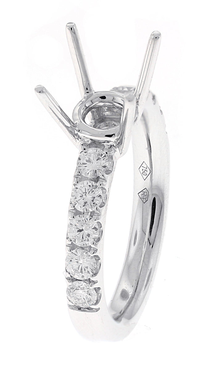 18kt White Gold Diamond Semi Mount