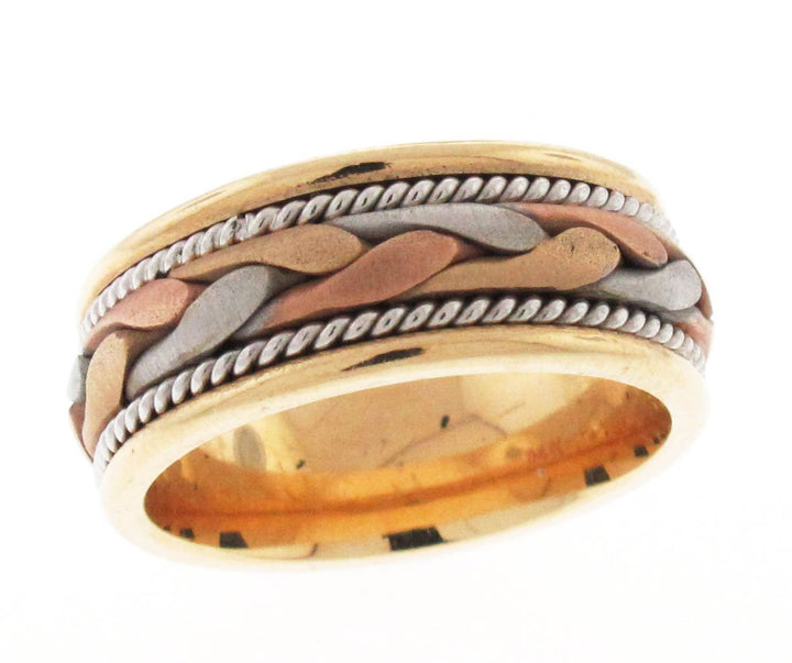 14kt Tri Color Gold Wedding Band
