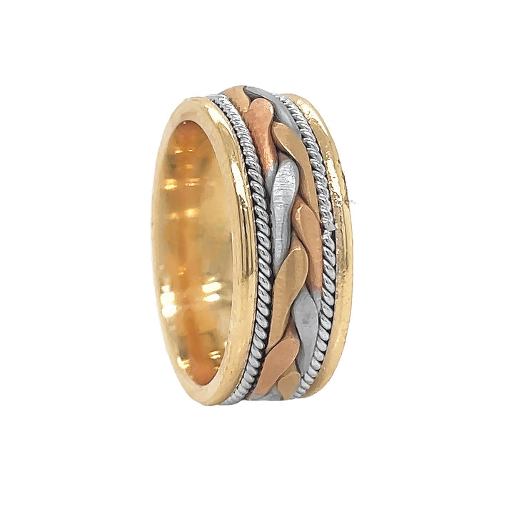 14kt Tri Color Gold Wedding Band