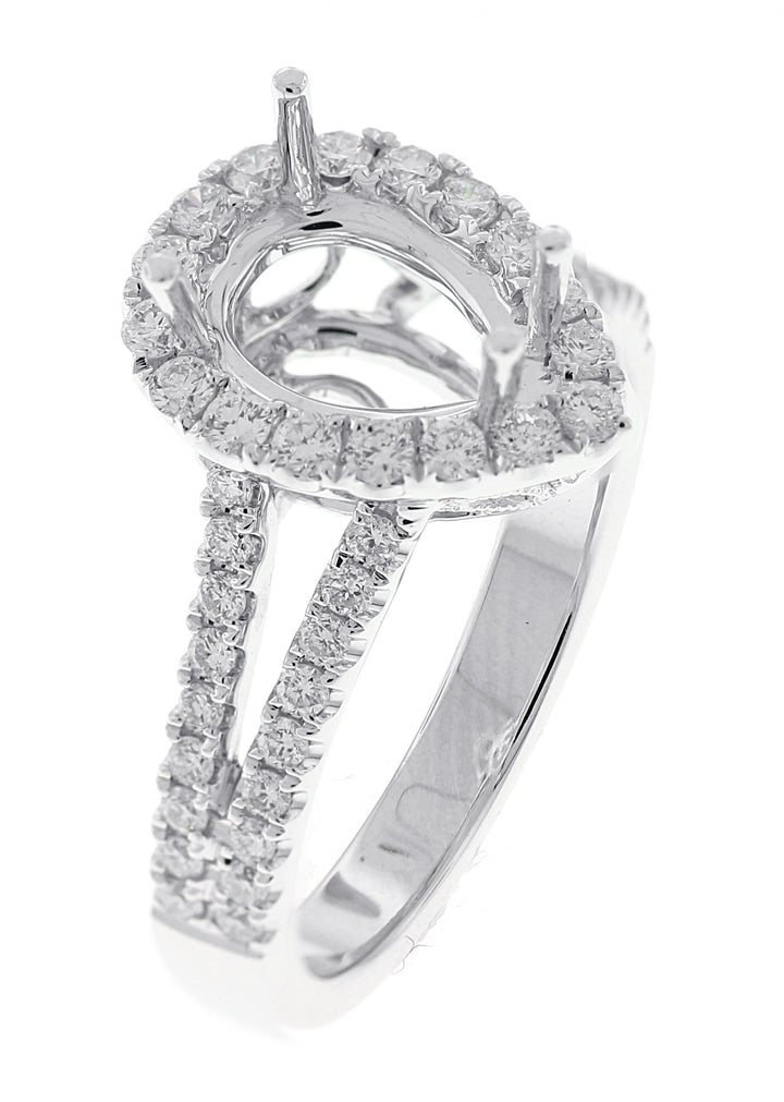 18kt White Gold Diamond Halo Semi Mount