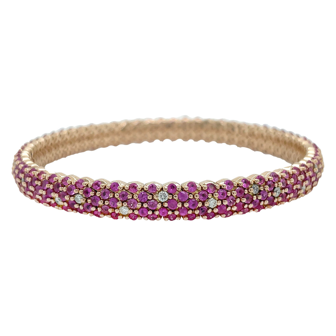 18kt Rose Gold Diamond And Sapphire Bracelet