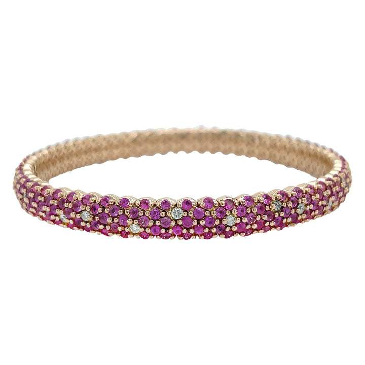 18kt Rose Gold Diamond And Sapphire Bracelet