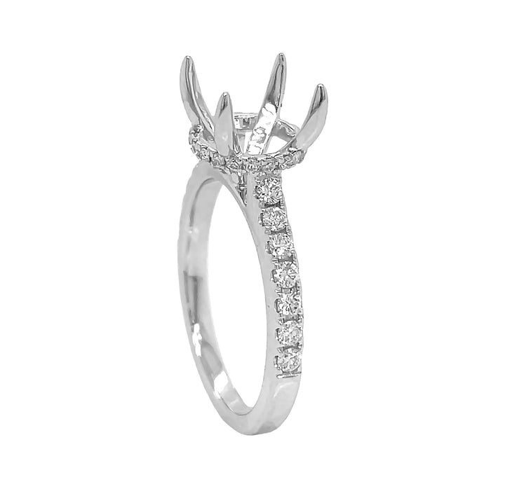 18kt White Gold Diamond Semi- mount