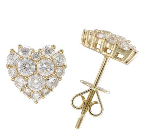 18kt Yellow Gold Diamond Earrings
