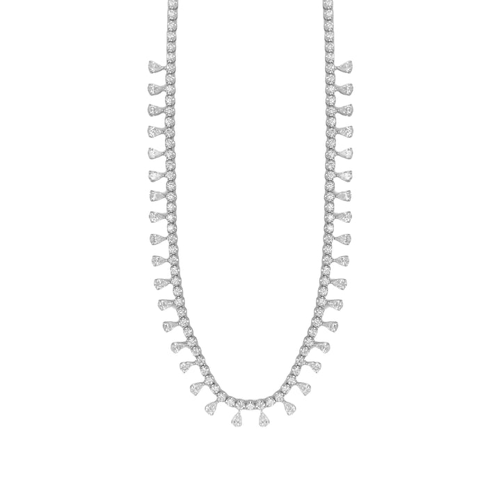 18kt White Gold Diamond Dangling Necklace